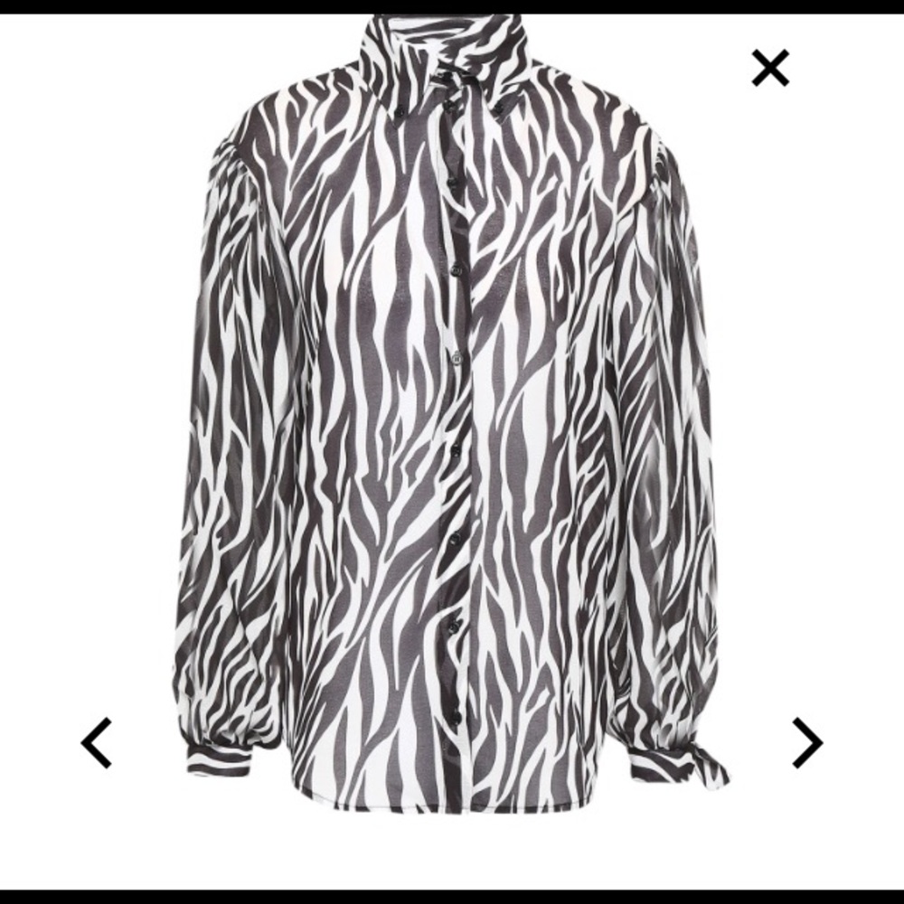 NWOT Robert Rodriguez- Zebra Print Georgette Shirt